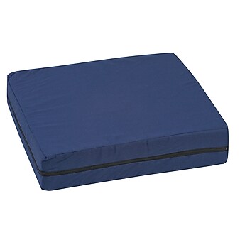 DMI 16" x 18" x 4" Polyfoam Deluxe Wheelchair Cushion, Polyester/Cotton Cover, Navy (513-7602-2400)