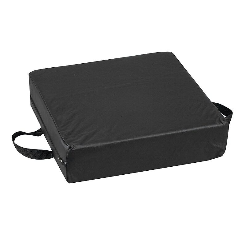 DMI 16" x 16" x 4" Foam Deluxe Seat-Lift Cushion, Leatherette Cover, Black (513-8884-0200) image 1