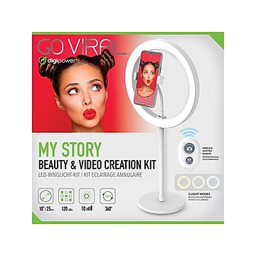 DigiPower Go Viral MY STORY Beauty and Video Creation Kit, White (DP-VRLK10)