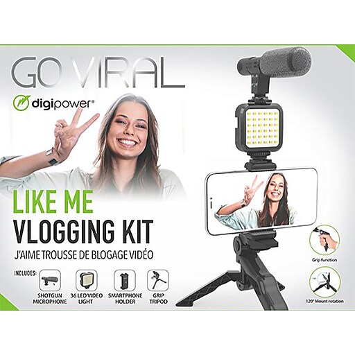 Digipower DPS-VLG4 Vlogging Kit Follow Me: Microfono E Luci LED Per Cellulare E Fotocamera - Foto 4