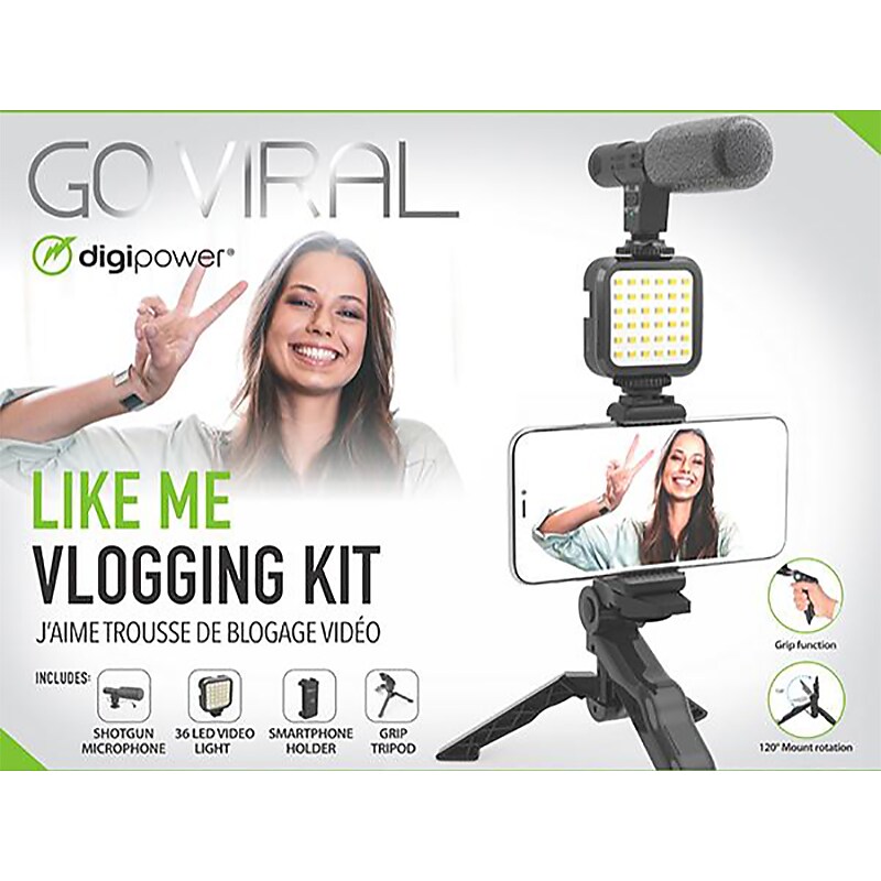 DigiPower Go Viral LIKE ME Vlogging Kit, Black (DPS-VLG2K) image 1