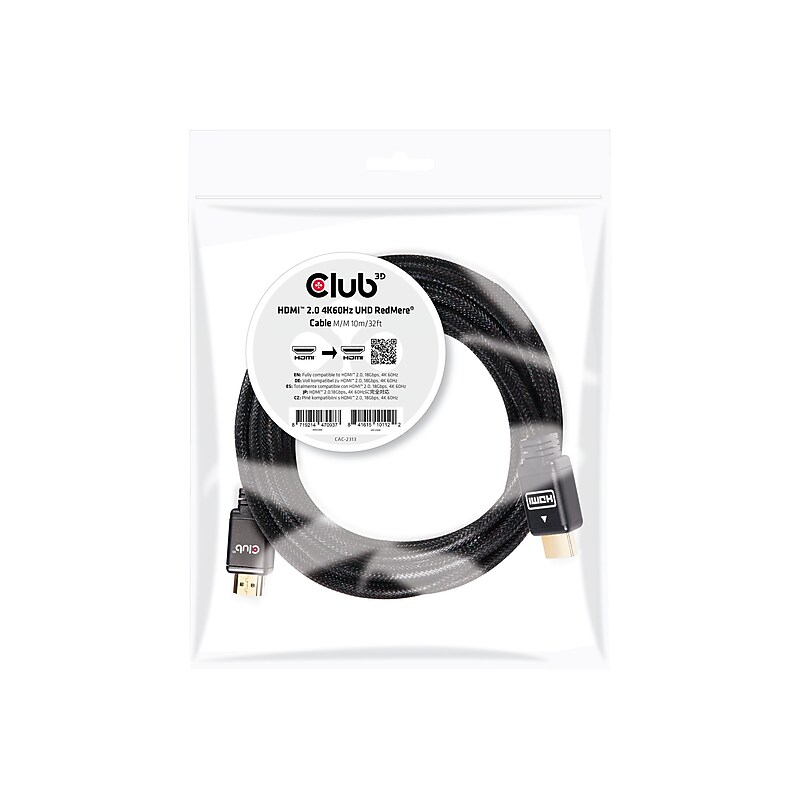 Club 3D CAC-2313 33' HDMI 4K Cable, Black image 1