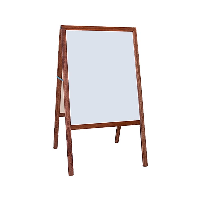 Flipside Dry-Erase/Chalkboard Marquee Easel, 42", White/Black/Stained Wood (31210) image 1