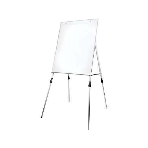 Flipside Adjustable DryErase Easel, 46", White/Aluminum (51000) Staples