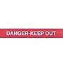 Queue Solutions WeatherMaster 250 2" Orange Nylon Crowd Control Belt Barrier, Red - DANGER KEEP OUT (WMR250O-RWD110)~#|#~sp113122144_sc7