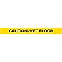 Queue Solutions WeatherMaster 250 2" Orange Nylon Crowd Control Belt Barrier, Yellow - CAUTION WET FLOOR (WMR250O-YBCWF110)~#|#~sp113122149_sc7