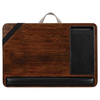 Rossie Home Premium 21.1" x 14" Bamboo Lap Desk, Espresso/Black (91712)