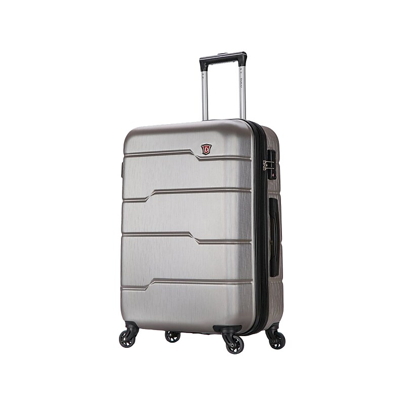 DUKAP Rodez 23.75" Hardside Suitcase, 4-Wheeled Spinner, TSA Checkpoint Friendly, Silver (DKROD00M-COA) image 1