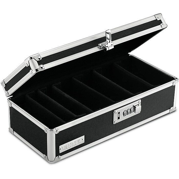 Vaultz® Locking Pill Storage Box, Black (VZ03480-CAM) | Staples