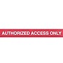 Queue Solutions WeatherMaster 250 2" Yellow Nylon Crowd Control Belt Barrier, Red - AUTHORIZED ACCESS ONLY (WMR250Y-RWA110)~#|#~sp113452692_sc7