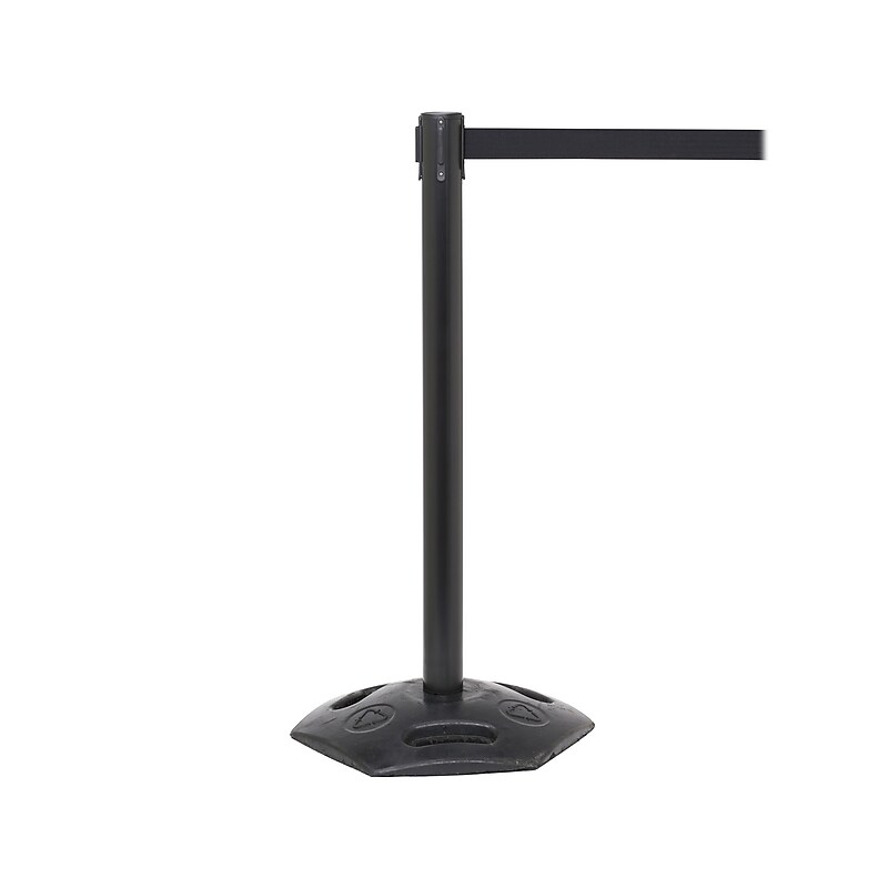 Queue Solutions WeatherMaster 250 2" Woven Nylon Crowd Control Belt Barrier, Black/Red (WMR250B-RD110) image 1