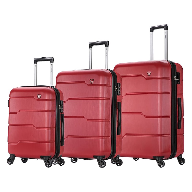 DUKAP Rodez 3-Piece Hardside Spinner Luggage Set, TSA Checkpoint Friendly, Red (DKRODSML-RED) image 1