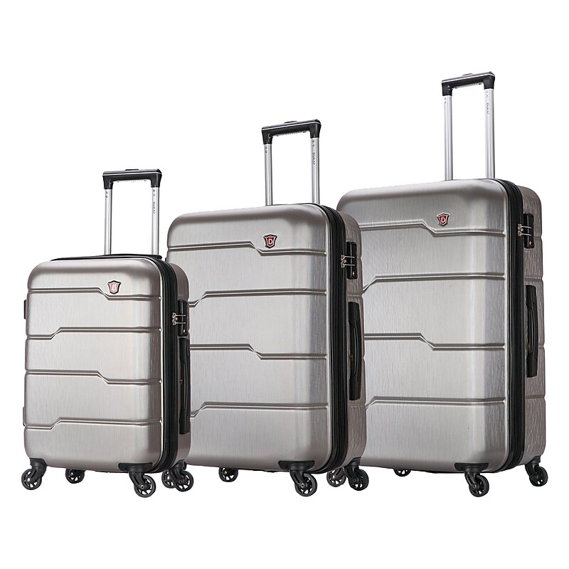 DUKAP Rodez 3-Piece Hardside Spinner Luggage Set, TSA Checkpoint Friendly, Silver (DKRODSML-COA) image 1