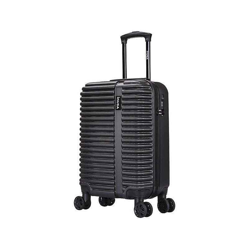 InUSA Ally 20" Hardside Suitcase, 4-Wheeled Spinner, TSA Checkpoint Friendly, Black (IUALL00S-BLK) image 1