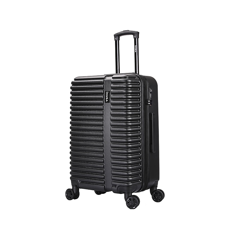 InUSA Ally 24" Hardside Suitcase, 4-Wheeled Spinner, TSA Checkpoint Friendly, Black (IUALL00M-BLK) image 1
