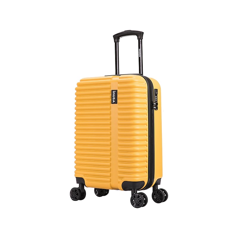 InUSA Ally 19.29" Hardside Suitcase, 4-Wheeled Spinner, TSA Checkpoint Friendly, Mustard (IUALL00S-MUS) image 1