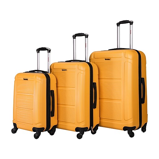 InUSA Pilot 3Piece Hardside Spinner Luggage Set, Mustard (IUPILSMLMUS