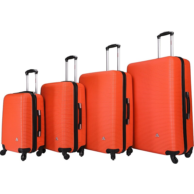 InUSA Royal 4-Piece Hardside Spinner Luggage Set, Orange (IUROYSMLXL-ORG) image 1