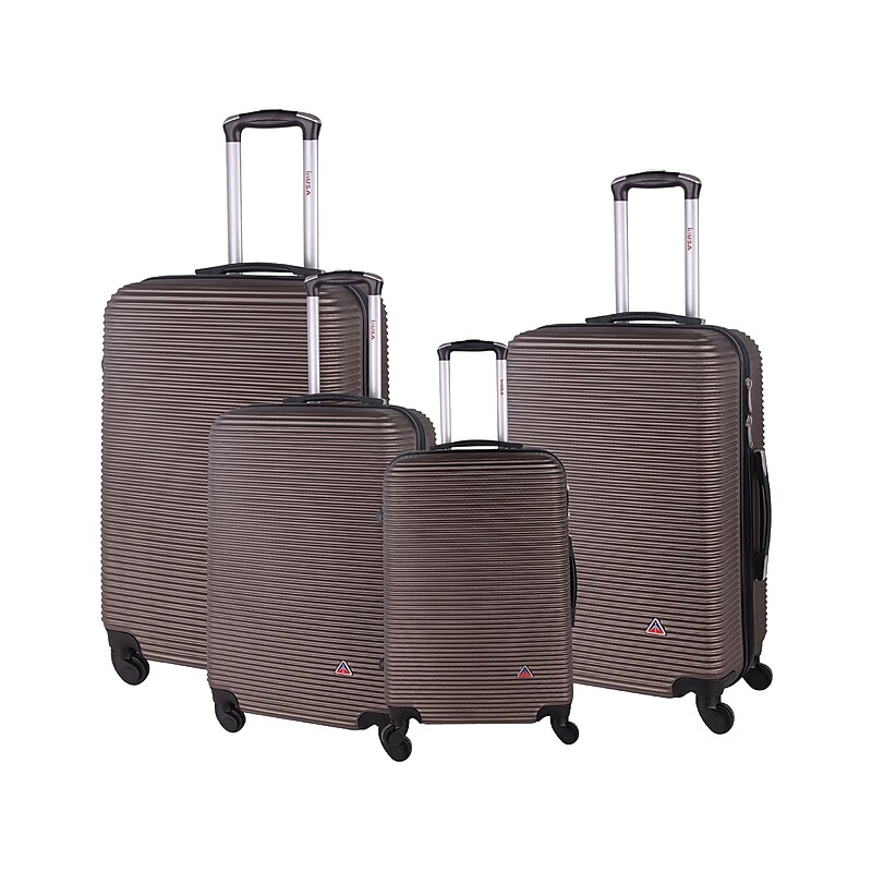InUSA Royal 4-Piece Hardside Spinner Luggage Set, Brown (IUROYSMLXL-BRO) image 1