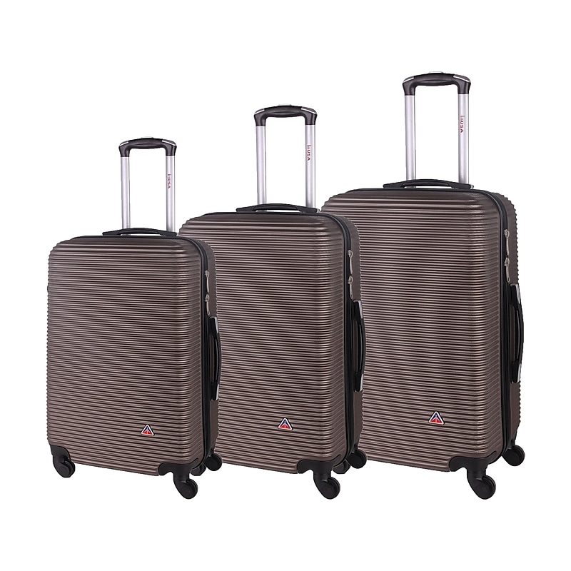 InUSA Royal 3-Piece Hardside Spinner Luggage Set, TSA Checkpoint Friendly, Brown (IUROYSML-BRO) image 1