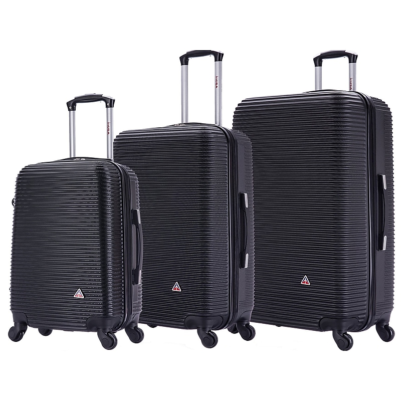 InUSA Royal 3-Piece Hardside Spinner Luggage Set, TSA Checkpoint Friendly, Black (IUROYSML-BLK) image 1