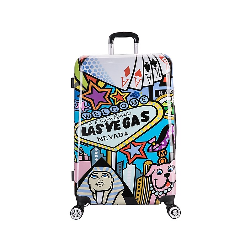 InUSA 28" Hardside Las Vegas Suitcase, 4-Wheeled Spinner, TSA Checkpoint Friendly, Las Vegas (IUAPC00L-VEG) image 1