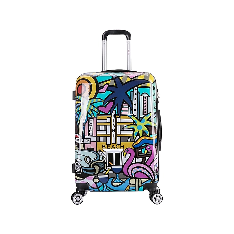 InUSA 24" Hardside Miami Suitcase, 4-Wheeled Spinner, TSA Checkpoint Friendly, Miami (IUAPC00M-MIA) image 1