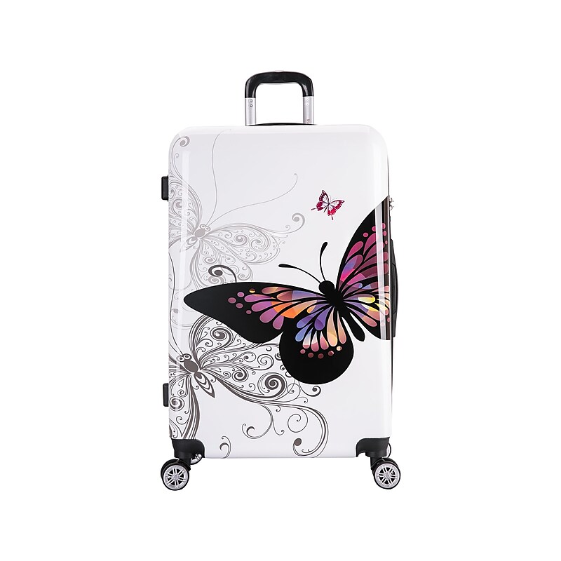 InUSA 28" Hardside Butterfly Suitcase, 4-Wheeled Spinner, TSA Checkpoint Friendly, Butterfly (IUAPC00L-BUT) image 1