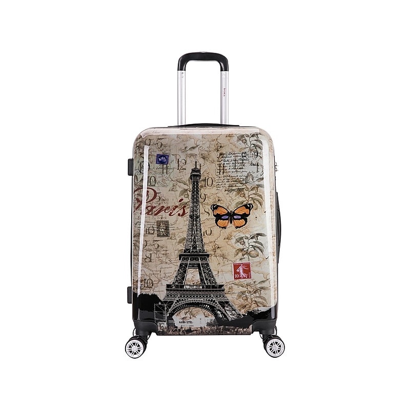 InUSA 24" Hardside Paris Suitcase, 4-Wheeled Spinner, TSA Checkpoint Friendly, Paris (IUAPC00M-PAR) image 1