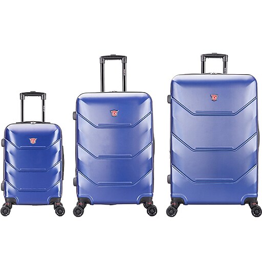 DUKAP Zonix Hardside Spinner Luggage Set, Blue (DKZONSML-BLU