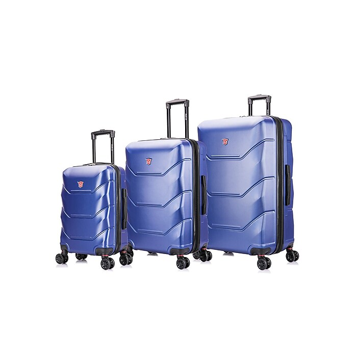 DUKAP Zonix Hardside Spinner Luggage Set, Blue (DKZONSML-BLU