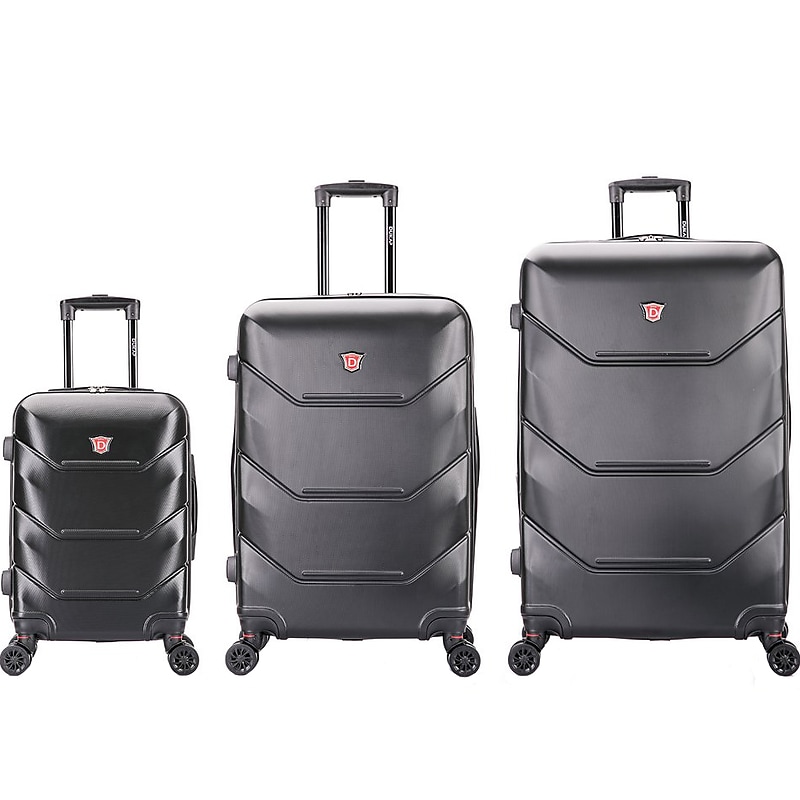 DUKAP Zonix Hardside Spinner Luggage Set, Black (DKZONSML-BLK) image 1