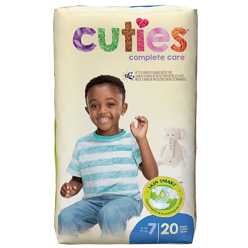 Cuties Complete Care Baby Diapers, Size 7, 80/Carton (CRD701) image 1