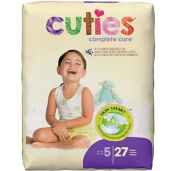 Cuties Premium Jumbo Diapers, Size 5, 108/PK (CR5001)