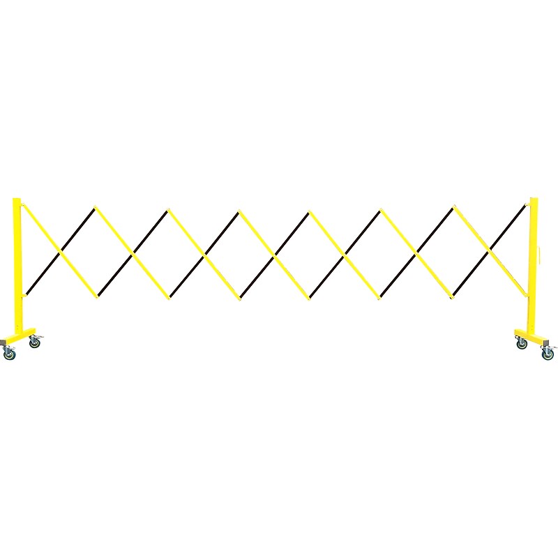 Queue Solutions FlexPro 110 37" x 13' Steel/Aluminum Crowd Control Barricade, Yellow/Black (FPA110-YB) image 1