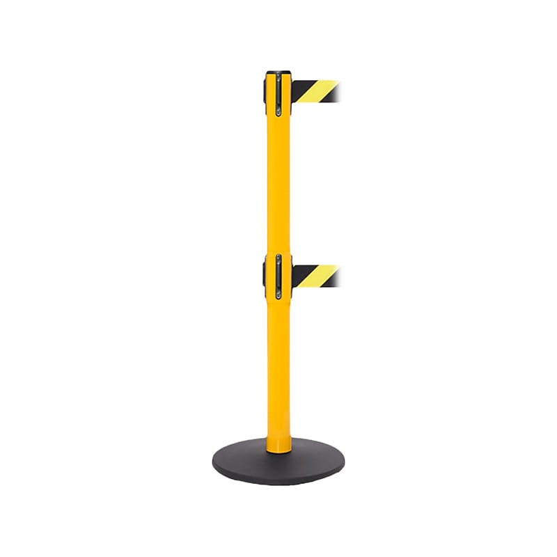 Queue Solutions SafetyPro Twin 250 2" Steel Crowd Control Barrier, Yellow/Black(SPROTwin250Y-YB110) image 1