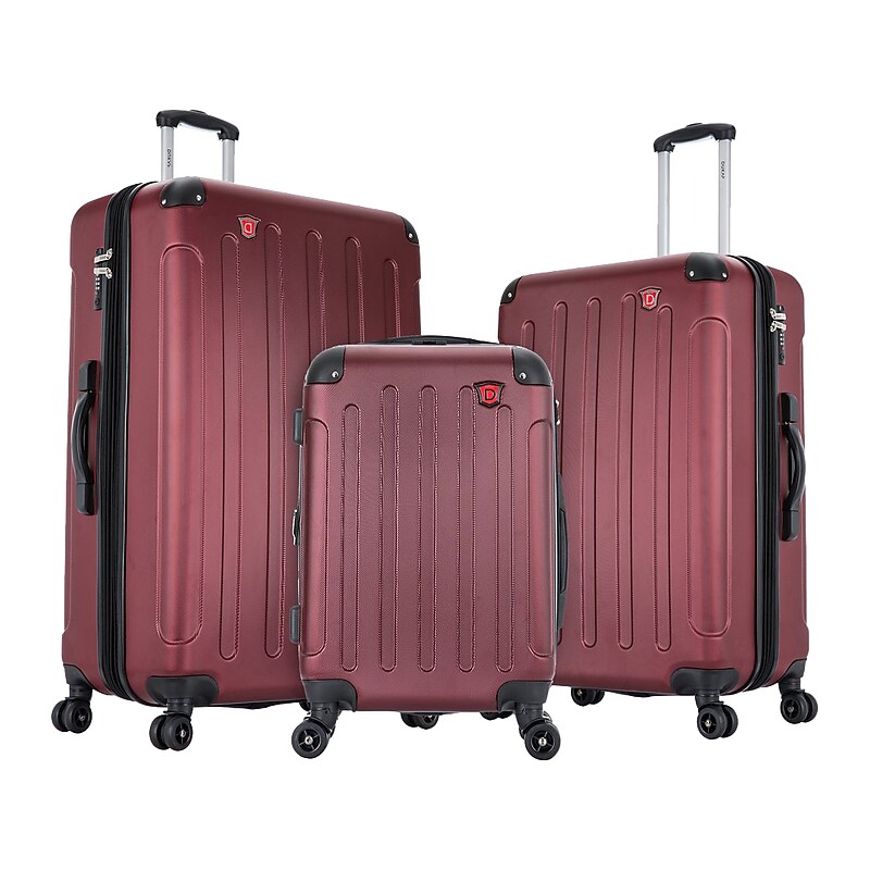 DUKAP Intely 3-Piece Hardside Spinner Luggage Set, TSA Checkpoint Friendly, Wine (DKINTSML-WIN) image 1