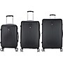 DUKAP Crypto 3-Piece Hardside Spinner Luggage Set, TSA Checkpoint Friendly, Black (DKCRYSML-BLK)~#|#~sp113583522_sc7