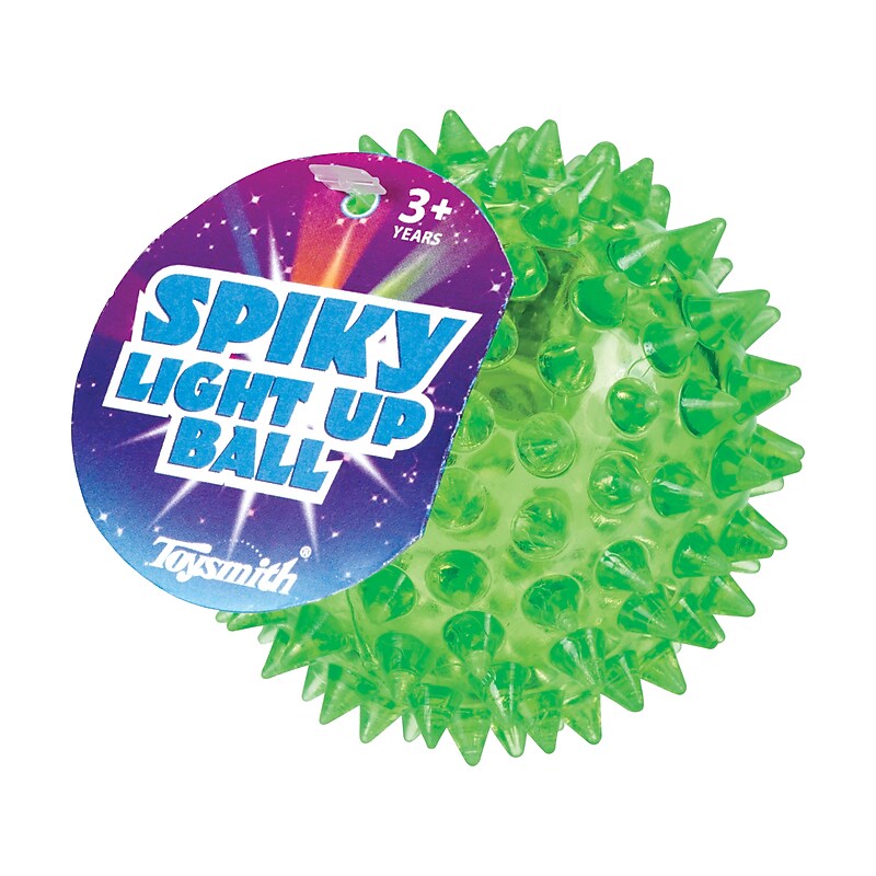 Toysmith Flashing Spiky Stress Ball, Assorted Colors (56437) image 1