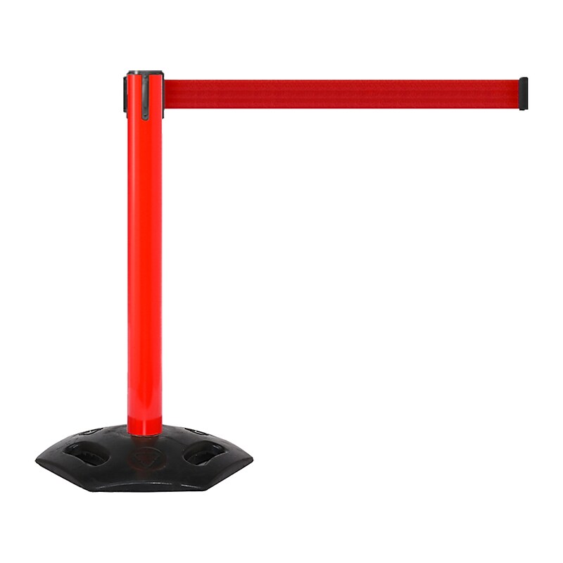 Queue Solutions WeatherMaster 300 2" Nylon Crowd Control Belt Barrier, Red (WMR300R-RD160) image 1