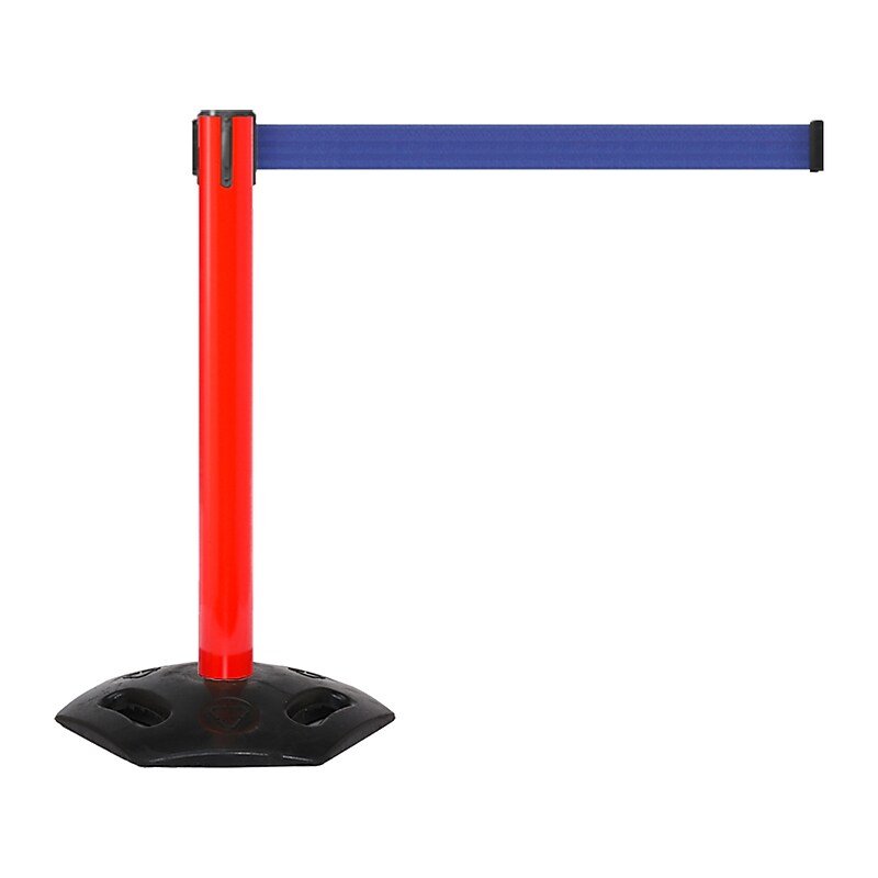 Queue Solutions WeatherMaster 300 2" Nylon Crowd Control Belt Barrier, Red/Blue (WMR300R-BL160) image 1