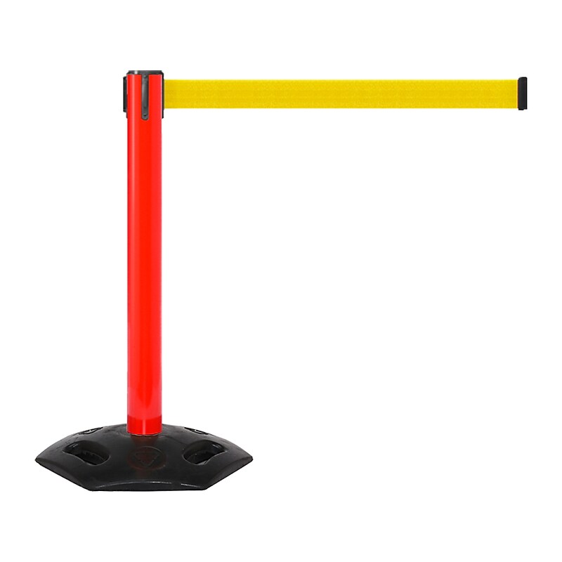 Queue Solutions WeatherMaster 300 2" Nylon Crowd Control Belt Barrier, Red/Yellow (WMR300R-YW160) image 1