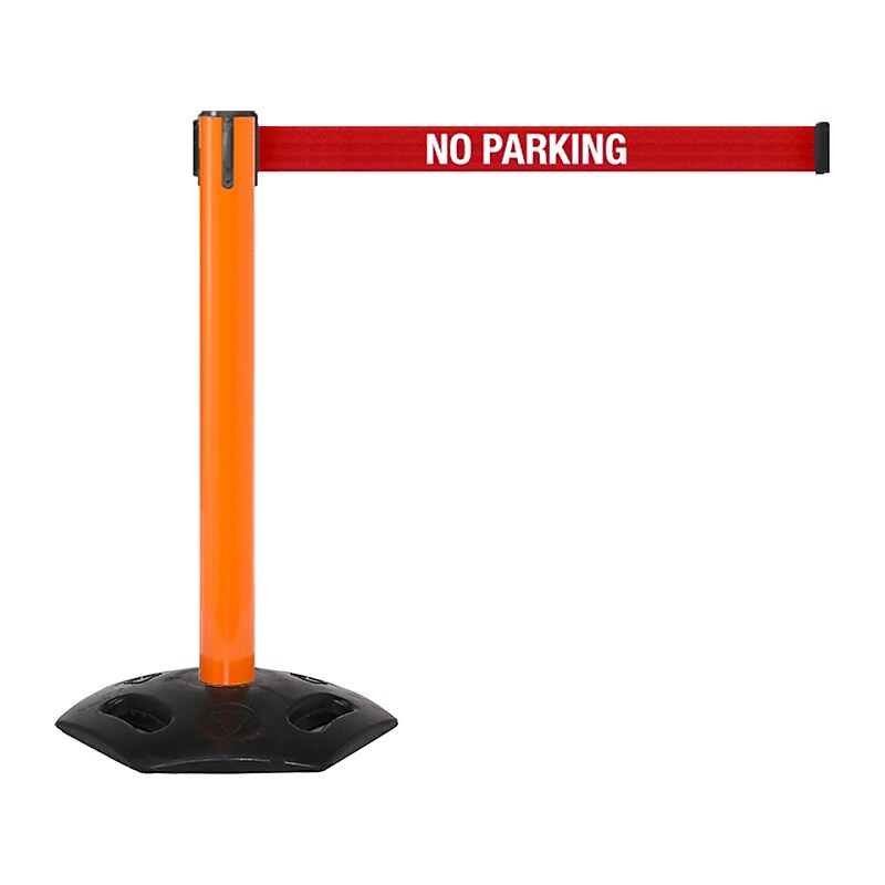 Queue Solutions WeatherMaster 300 2" Nylon Crowd Control Belt Barrier, Orange/Red (WMR300O-RWNP160) image 1