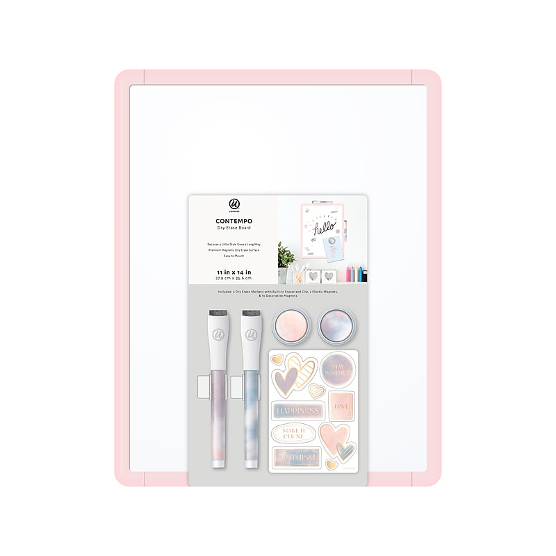 U Brands Soft Dye Contempo Dry-Erase Whiteboard, Plastic Frame, 1.17' x 0.92' (3721U00-04) image 1