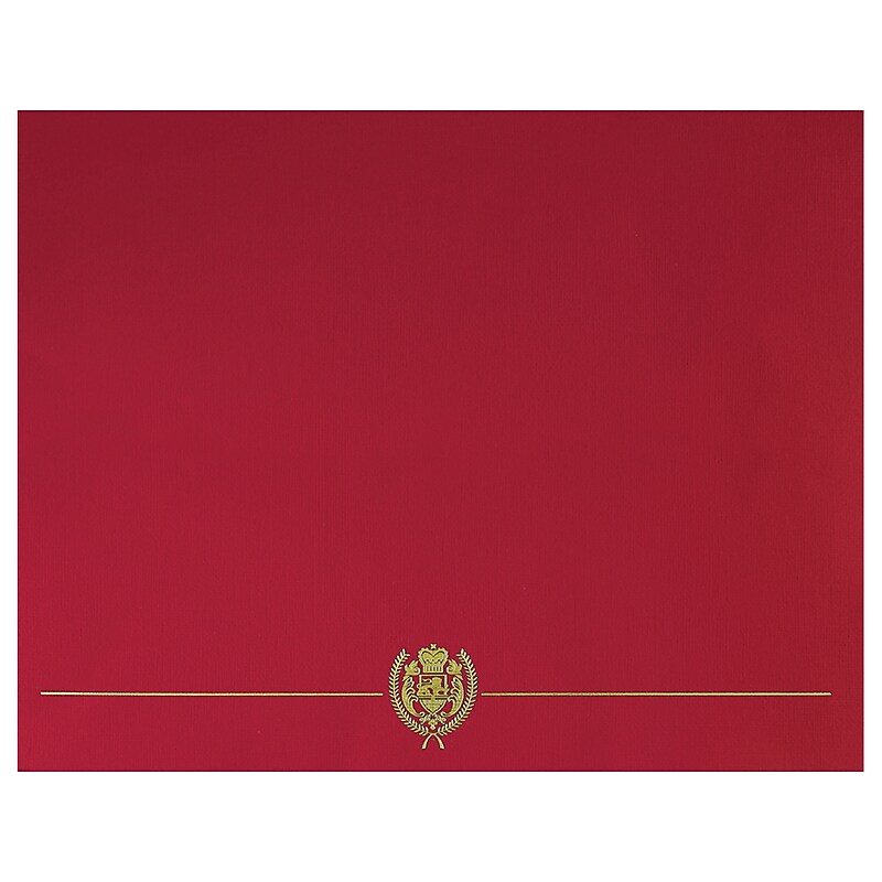 Great Papers Classic Crest Certificate Holders, 12" x 9.38", Red, 5/Pack, 5 Packs/Carton  (903031PK5) image 1