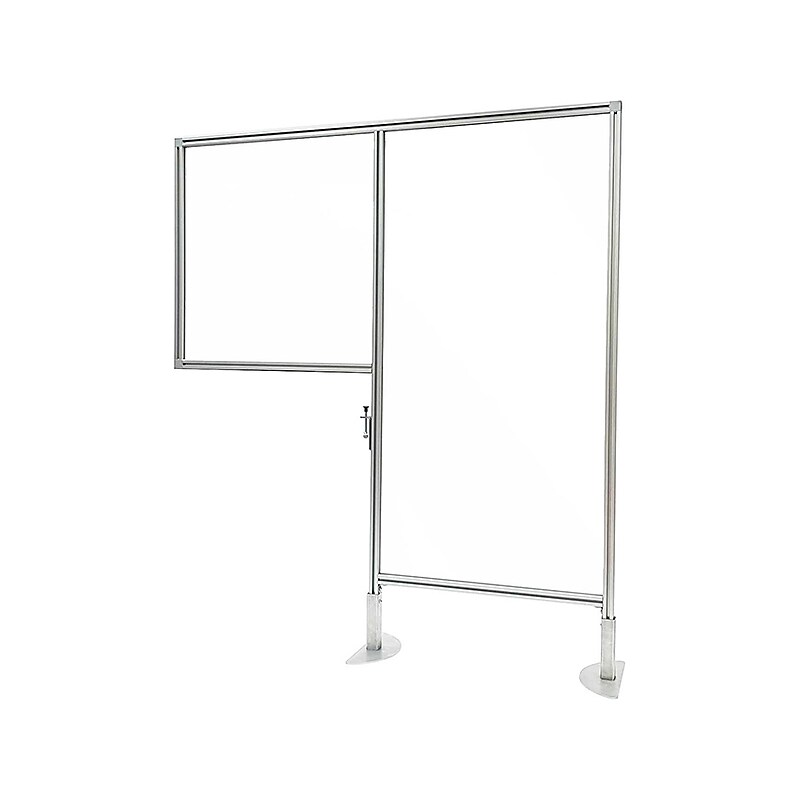 Ghent Clamp Mount Workstation Divider 57"H x 46.75"W, Clear Thermoplastic (WSD2-5747-C) image 1