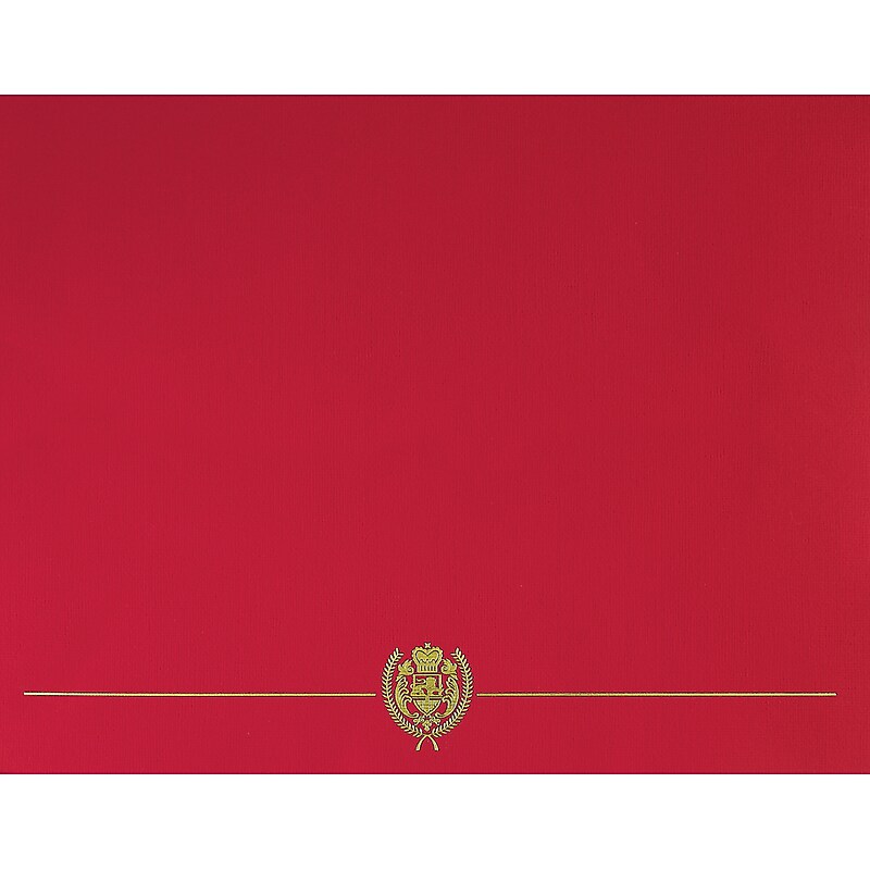 Great Papers Classic Crest Recognition Certificate Holders, 9.375" x 12", Red, 5/Pack (903031) image 1