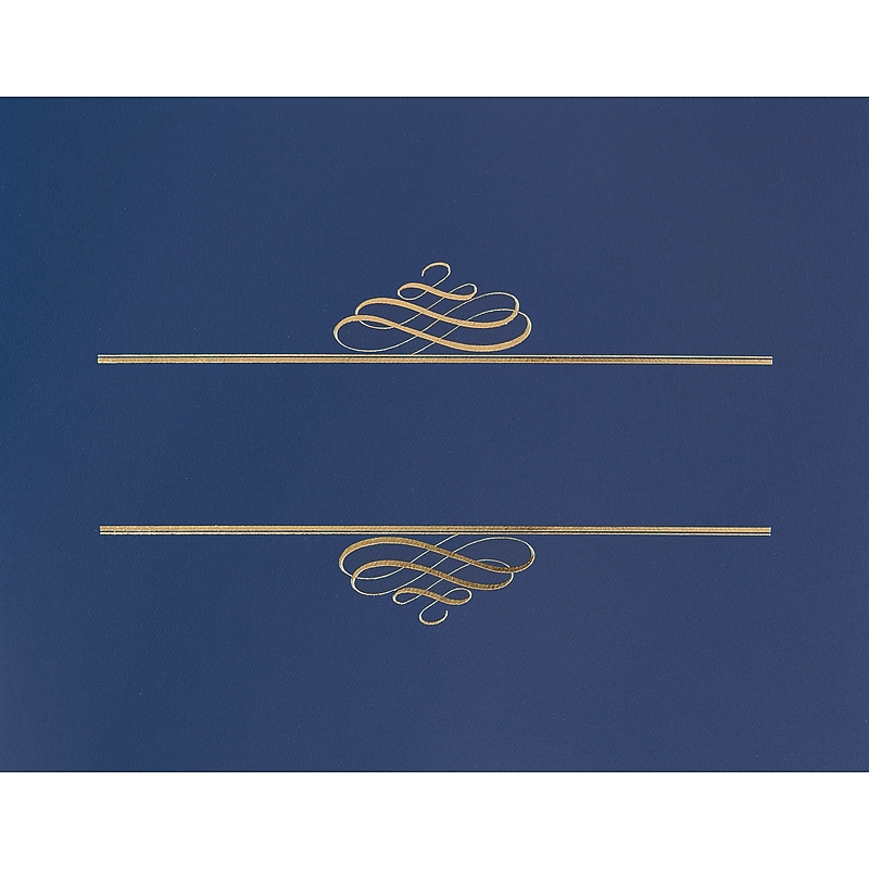 Great Papers Embossed Foil Certificate Holders, 8.5" x 11", Navy, 5/Pack (903119) image 1