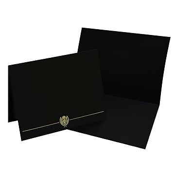 Great Papers! Classic Crest 9.38 x 12 Certificate Covers, Black, 5/Pack (903117S)