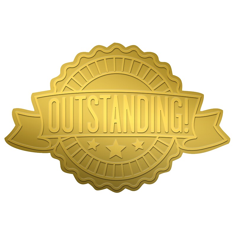 Great Papers! Outstanding Ribbon Foil Seal, Gold, 48/Pack (20104102) image 1